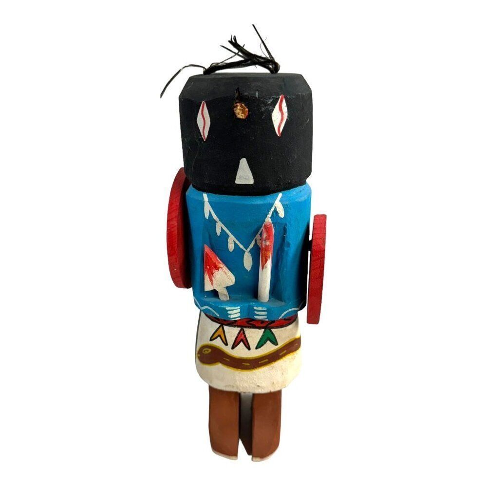 Vintage Highway Route 66 Hopi Wooden Warrior Kachina Doll 9” Unique Piece SEE